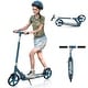 preview thumbnail 4 of 7, Folding Aluminum Alloy Scooter with 3 Adjustable Heights-Blue - 36” x 15.5” x 36”