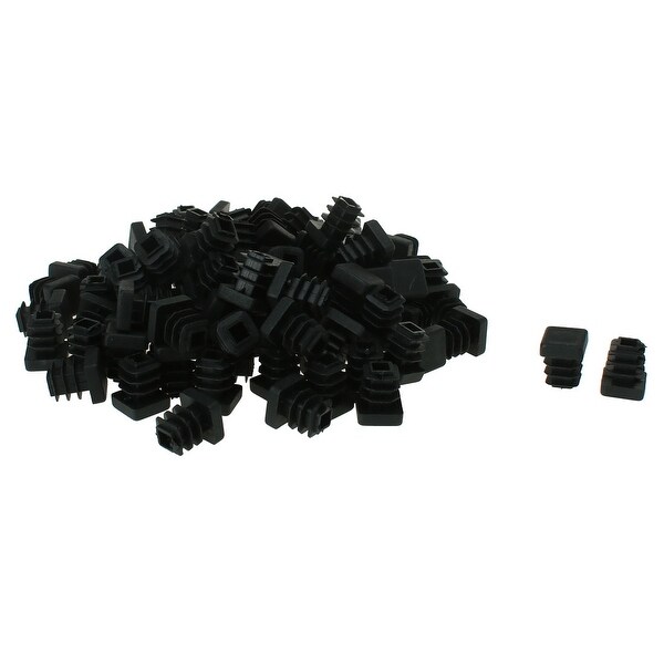 13 x 13mm Plastic Square Ribbed Tube Inserts End Cover Cap 105pcs