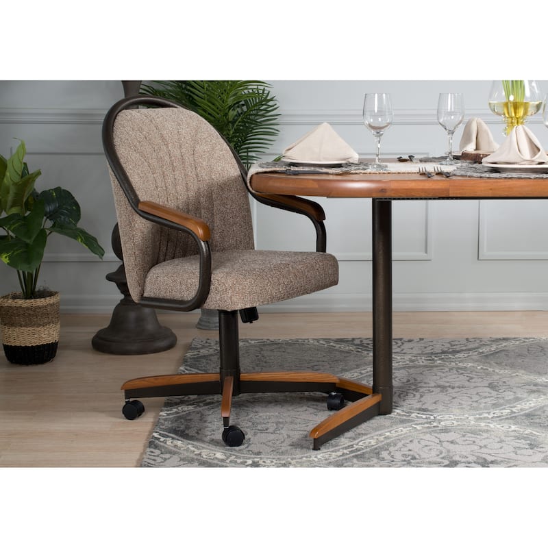 Casual Dining Barell Swivel and Tilt Rolling Dining Chair - 38"Hx221/2"Wx22"D - 38"Hx24"Wx22"D