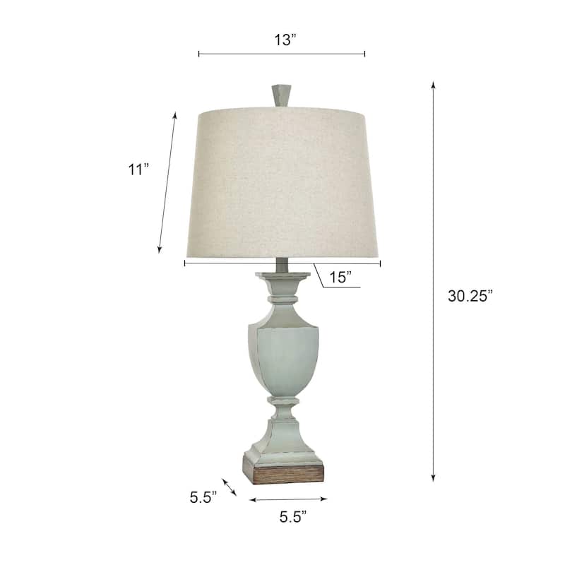 The Gray Barn Willowsun Distressed Blue Urn Style Table Lamp