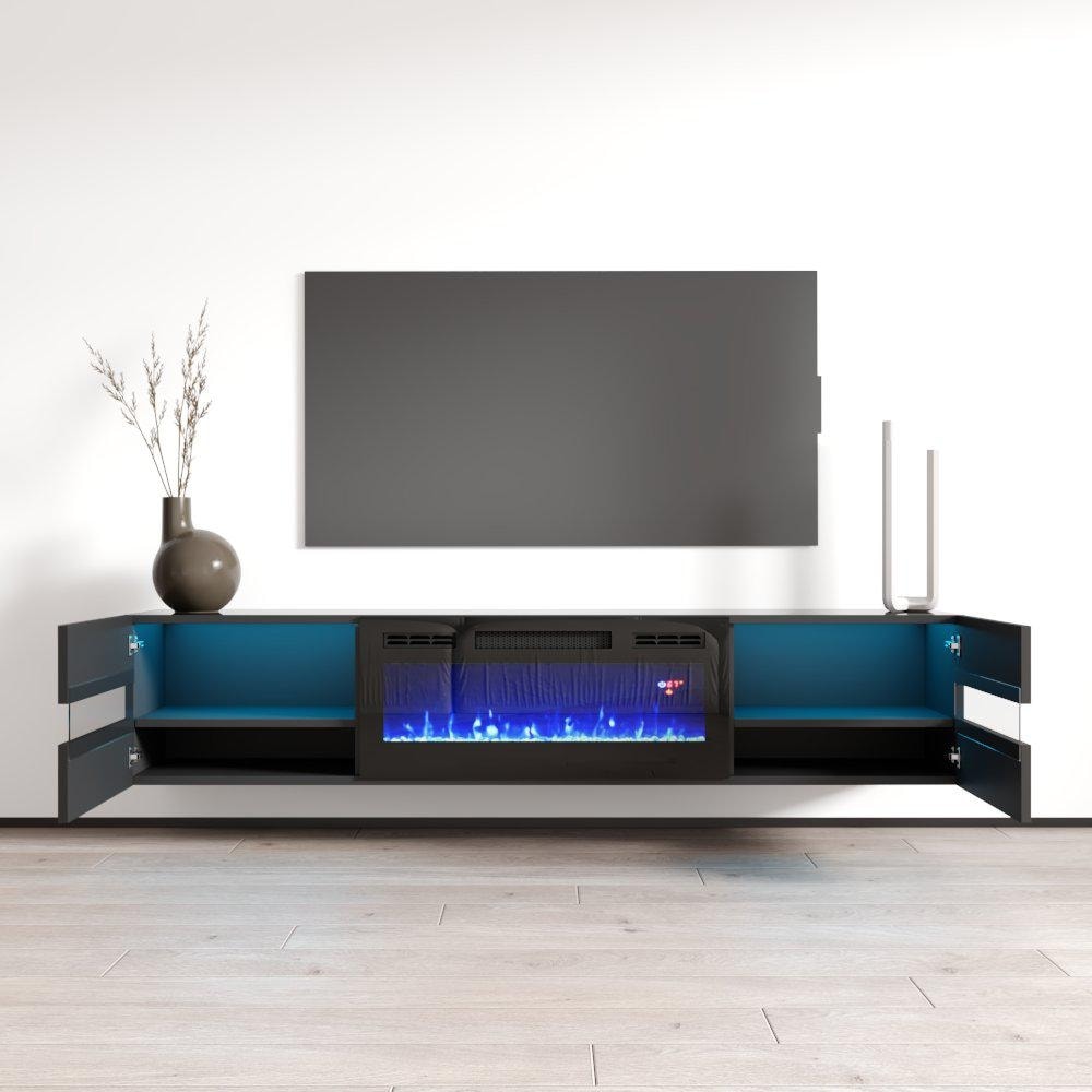 Metro EF Wall Mounted Electric Fireplace 72" TV Stand - Picture 7 of 14