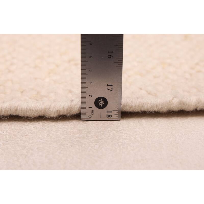 ECARPETGALLERY Hand Woven Looma Cream Wool Rug - 8'10 x 11'9