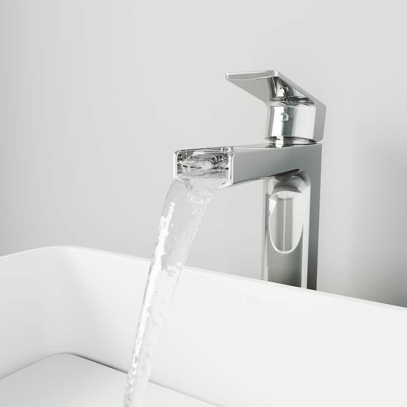 VIGO Amada 10" H Single Handle Single Hole Bathroom Vessel Faucet - 5.38"L x 1.88"W x 10.375"H