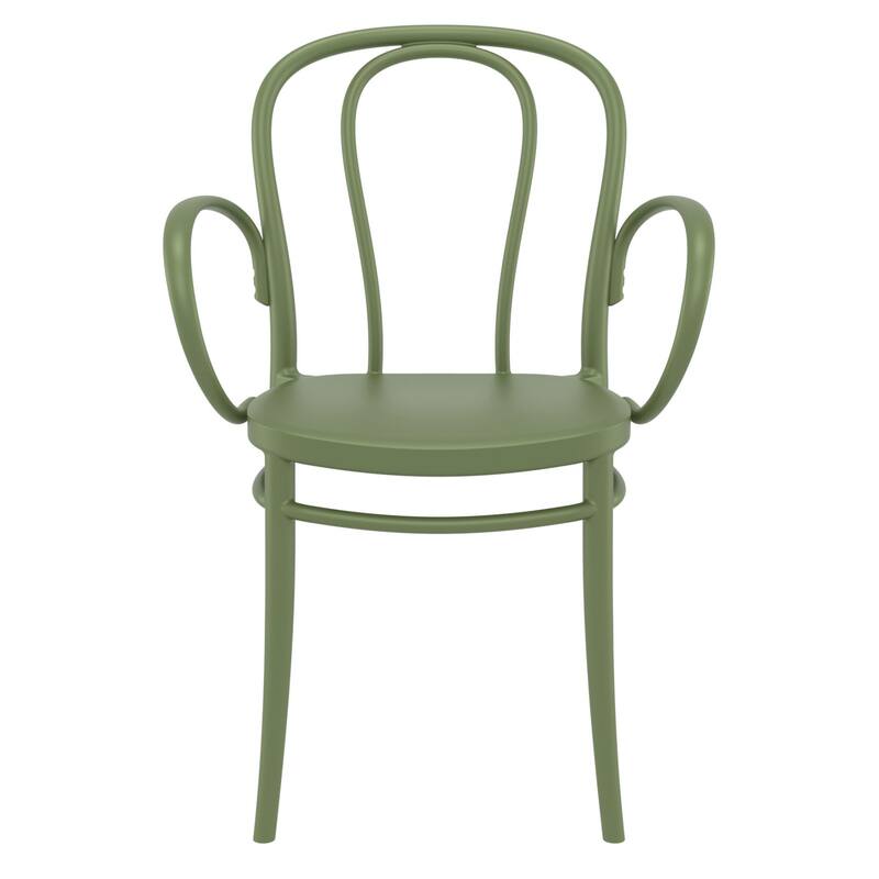 33.5" Olive Green Stackable Patio XL Dining Armchair