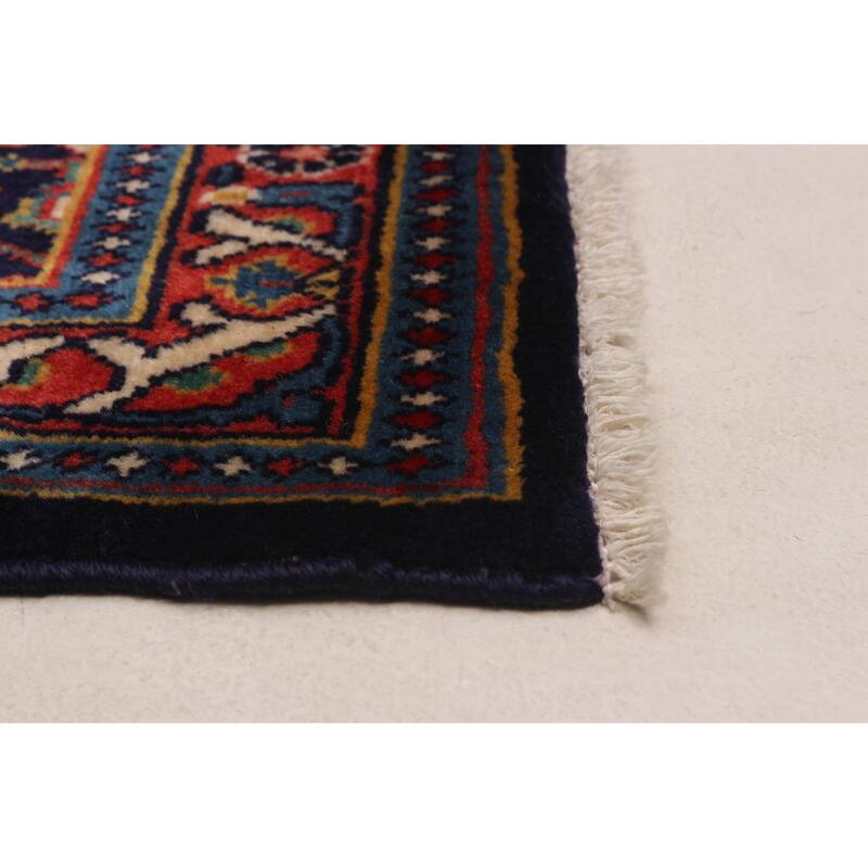 ECARPETGALLERY Hand-knotted Andelz Navy Wool Rug - 3'5 x 10'1