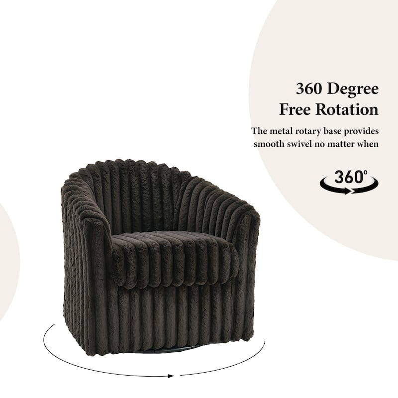 Modern Cotton Flannel Swivel Accent Chair Plush Barral Chair