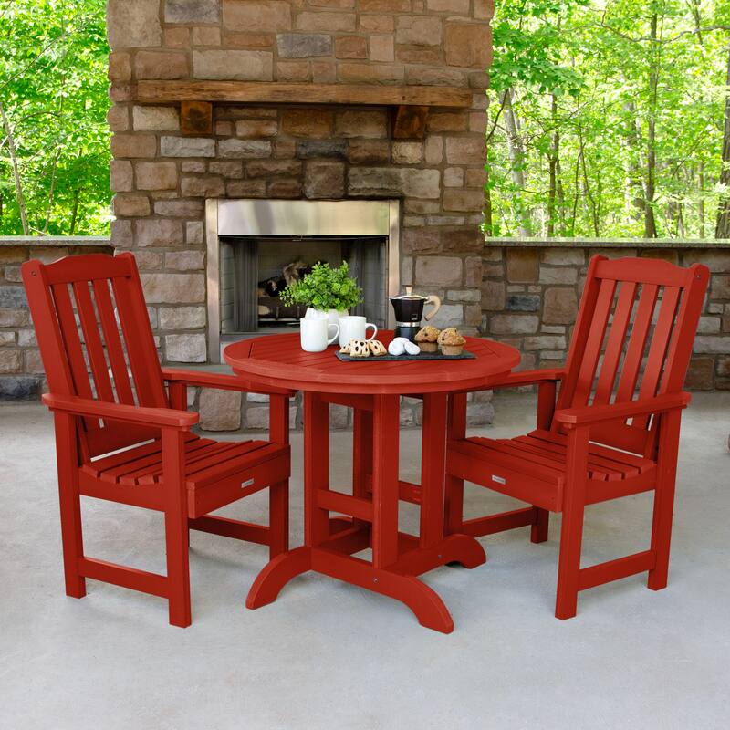 Lehigh 3-Piece Outdoor Dining Set - 36" Round Table, Dining-height
