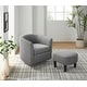 preview thumbnail 13 of 34, 360° Swivel Accent Chair with Ottoman, Barrel Chair with Upholstered