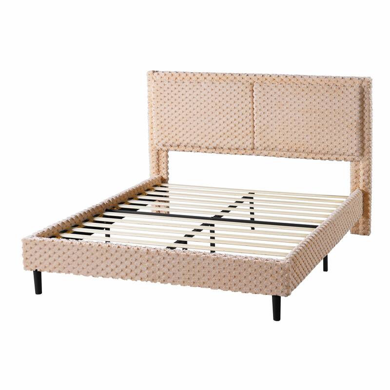 Simple Modern White Plush Soft Bed - Comfortable Backrest for Bedroom