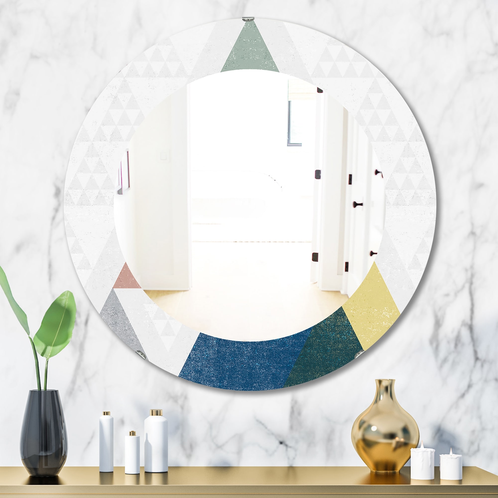 как выглядит Designart Geometrical Composition Triangles I Printed фото