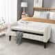 Porthos Home Brett Velvet Storage Bench with Rubberwood Legs