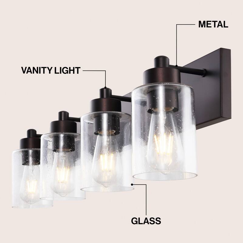 Lydia Seeded Glass/Iron LED Vanity Light, by JONATHAN Y