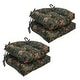 preview thumbnail 1 of 0, 16-inch Rounded Back Tufted Indoor Chair Cushion (Set of 2, 4, or 6, Multiple Fabrics) - 16 x 16 Set of 4 - Midnight Rosebud