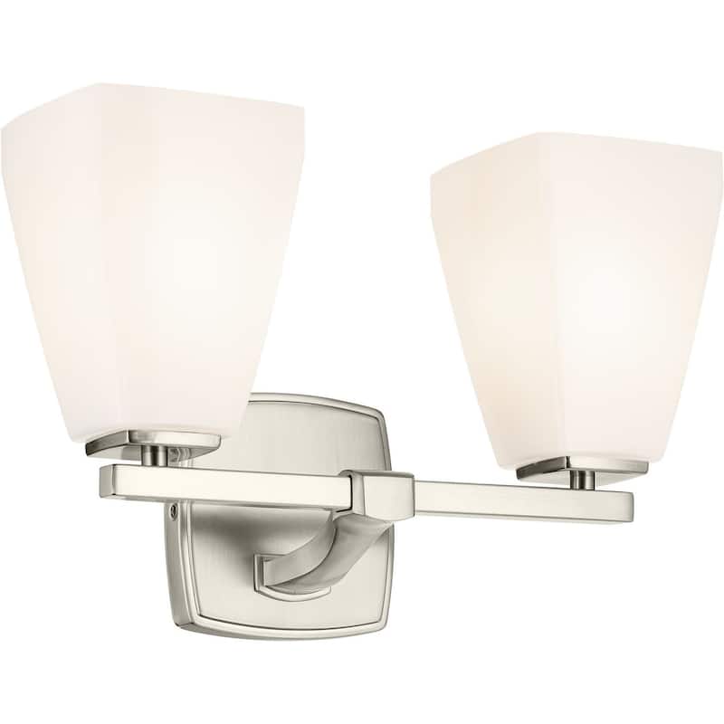 Kichler 55215 Marant 2 Light 14" Wide Vanity Light with Opal Glass - Brushed Nickel
