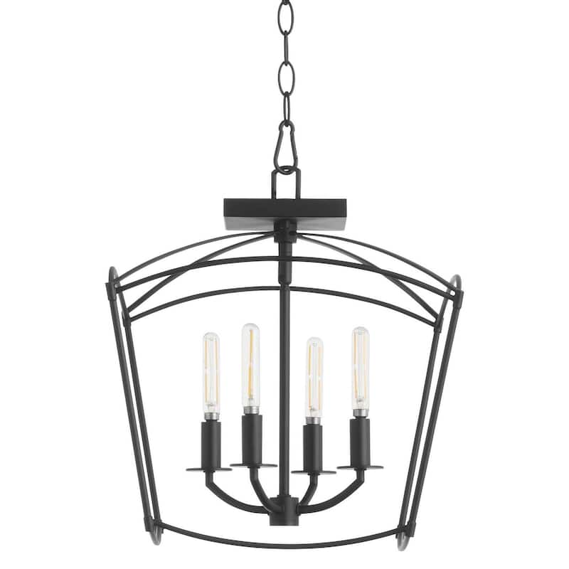 Quorum International 2812-14 Mantle 4 Light 15" Wide Pendant - Matte Black