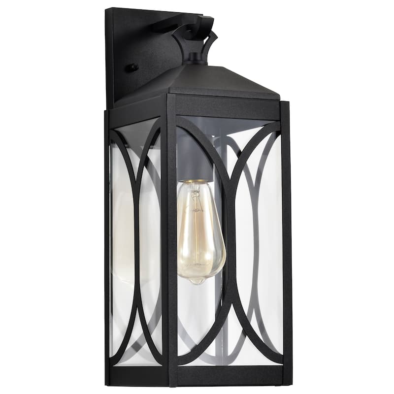 Oaklyn 1 Light Medium Wall Lantern Matte Black with Clear Glass