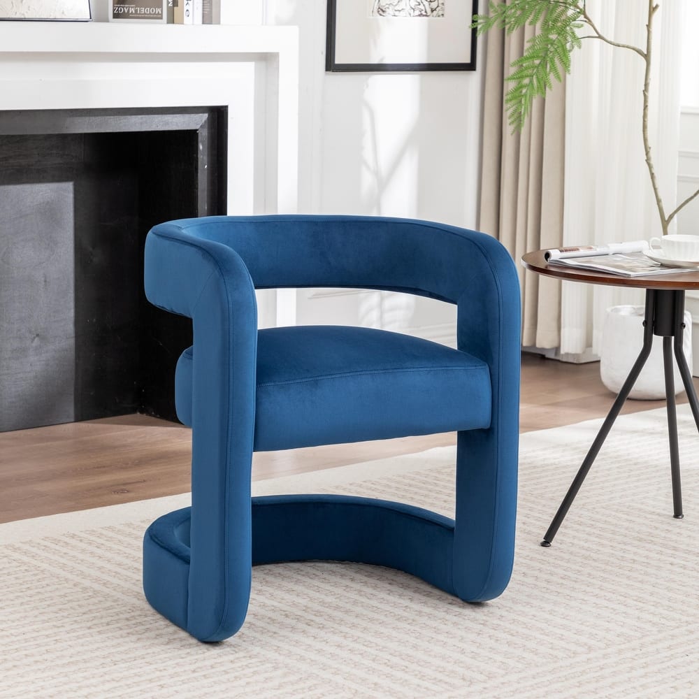 SEYNAR Modern Velvet E-Shaped Open Back Dining chair
