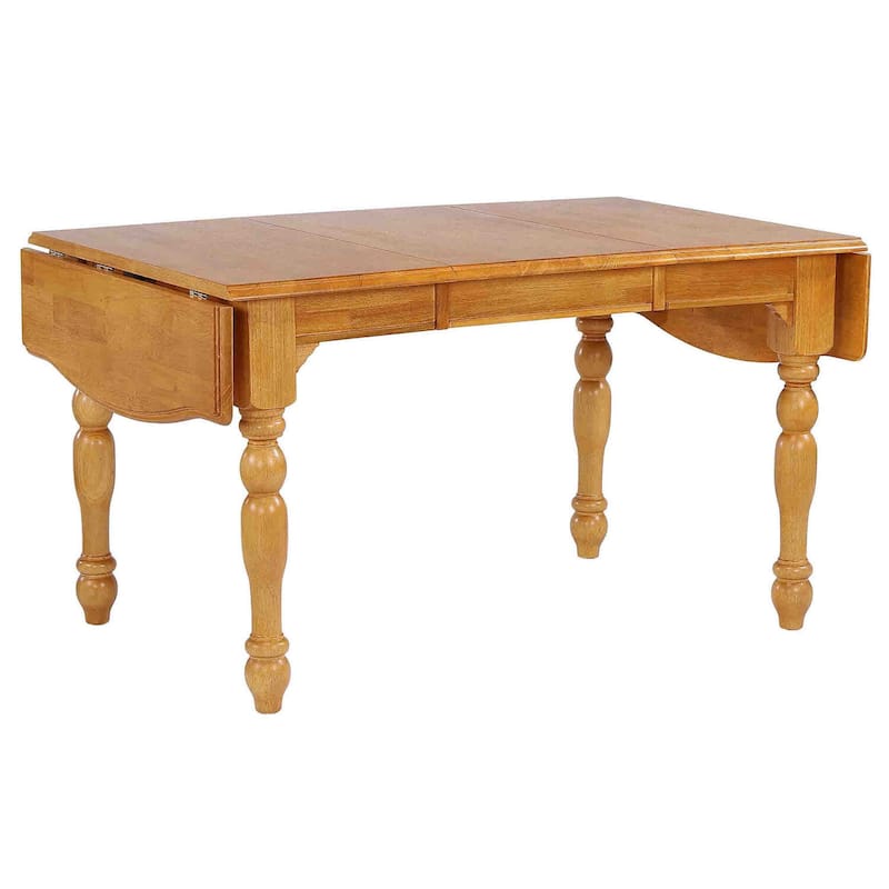Extendable Dining Table 72" Oak Rectangular Drop Leaf Table Seats 8 - 72