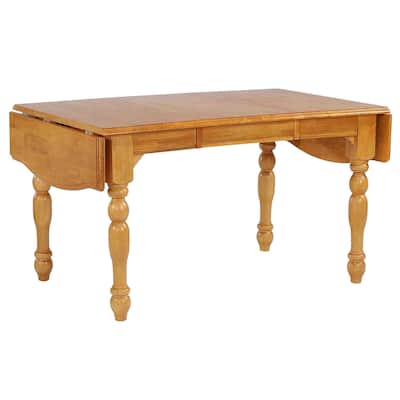 Extendable Dining Table 72" Oak Rectangular Drop Leaf Table Seats 8 - 72