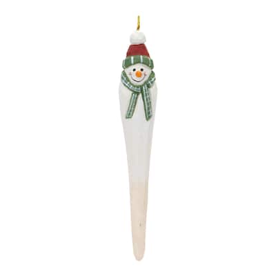 Smiling Snowman Carved Wooden Drop Christmas Ornaments - 7.25" - 12ct