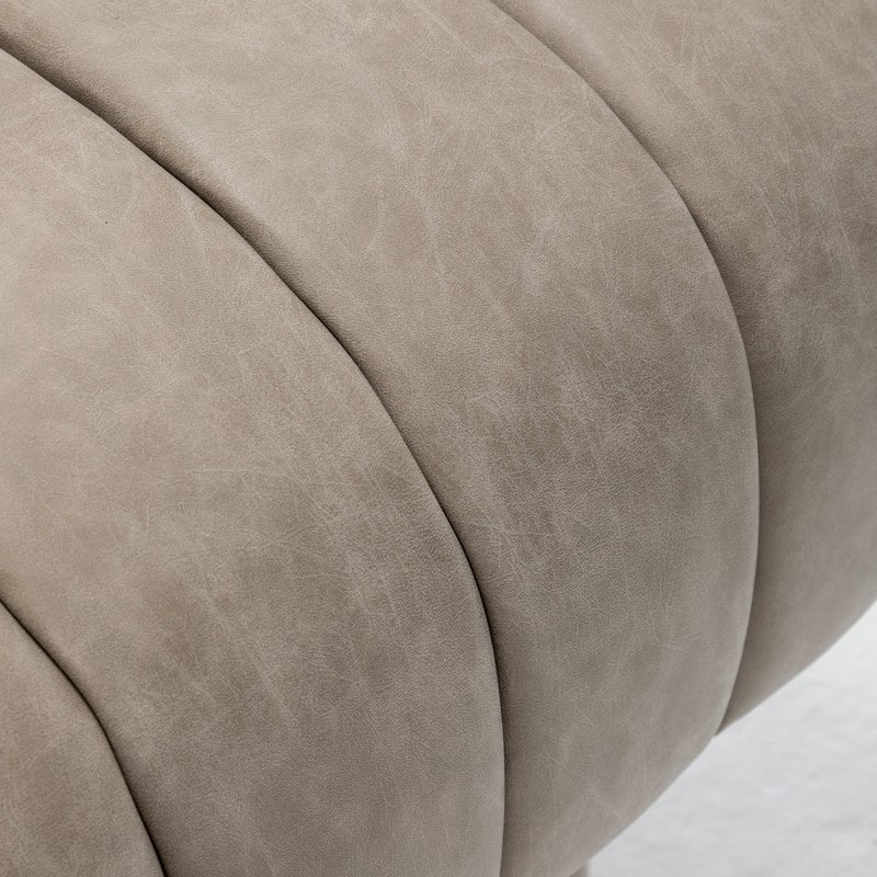 SEYNAR Mid-Century Swivel PU Leather Tufted Round Accent Barrel Chair set of 2