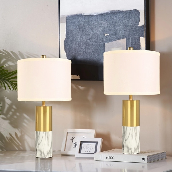 Lighting Marble Gold Table Lamps Set of 2 On Sale Bed Bath Beyond 42144565