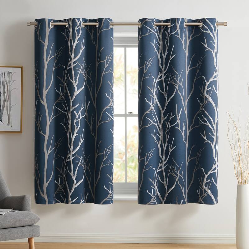 VCNY Home Kingdom Branch Blackout Curtain Panel - 40" x 63" - Blue
