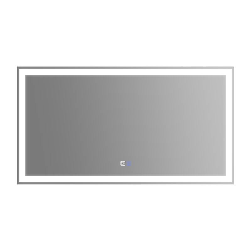 Wall Mounted Bathroom Rectangle Front And Back light LED Mirror With Anti Fog And Dimmable