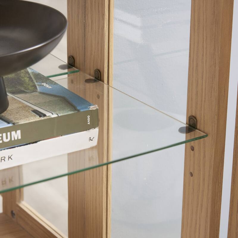 Display case with tempered glass door