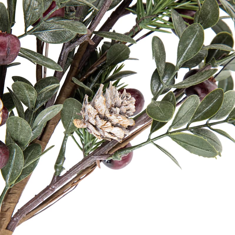 30" Mixed Foliage with Berries and Pinecones Artificial Christmas Spray