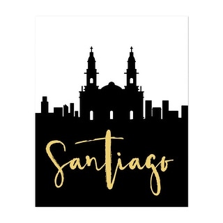 Santiago Chile Santiago de Chile Gold City Skyline Art Print/Poster ...