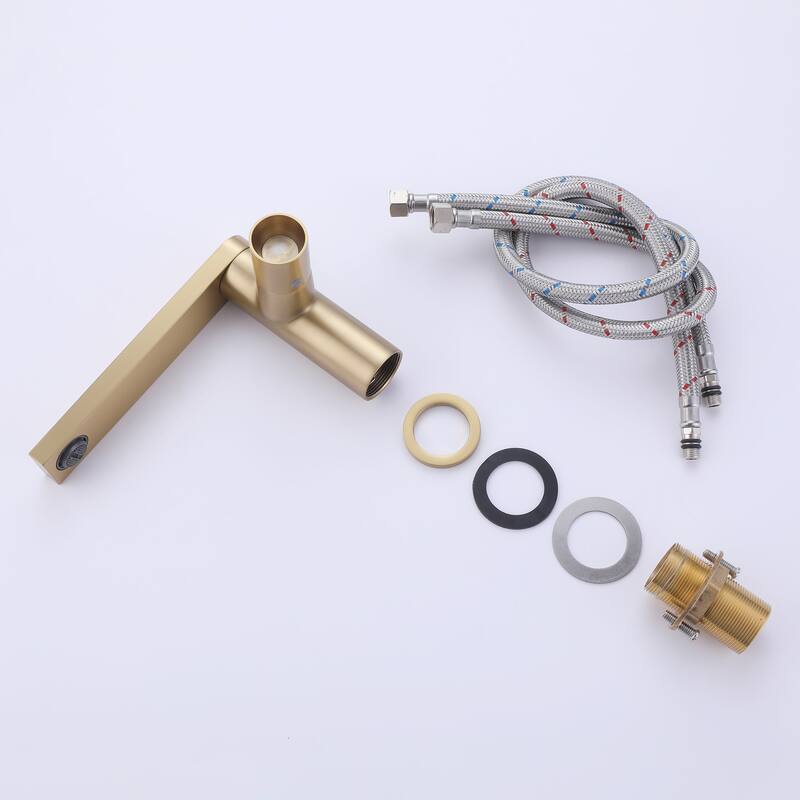 Brass Single Hole Single Handle Bathroom Sink Faucet - 12.40*9.64*2.95