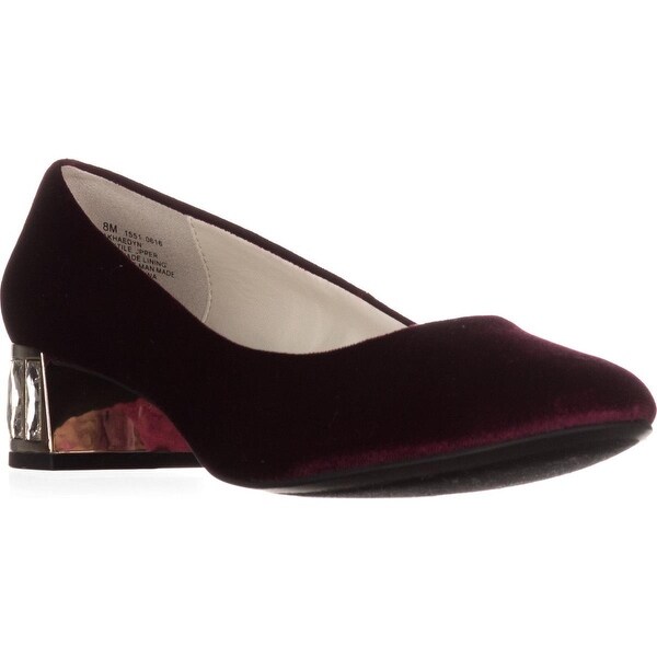 Anne Klein Haedyn Jeweled Block Heel Pumps, Wine