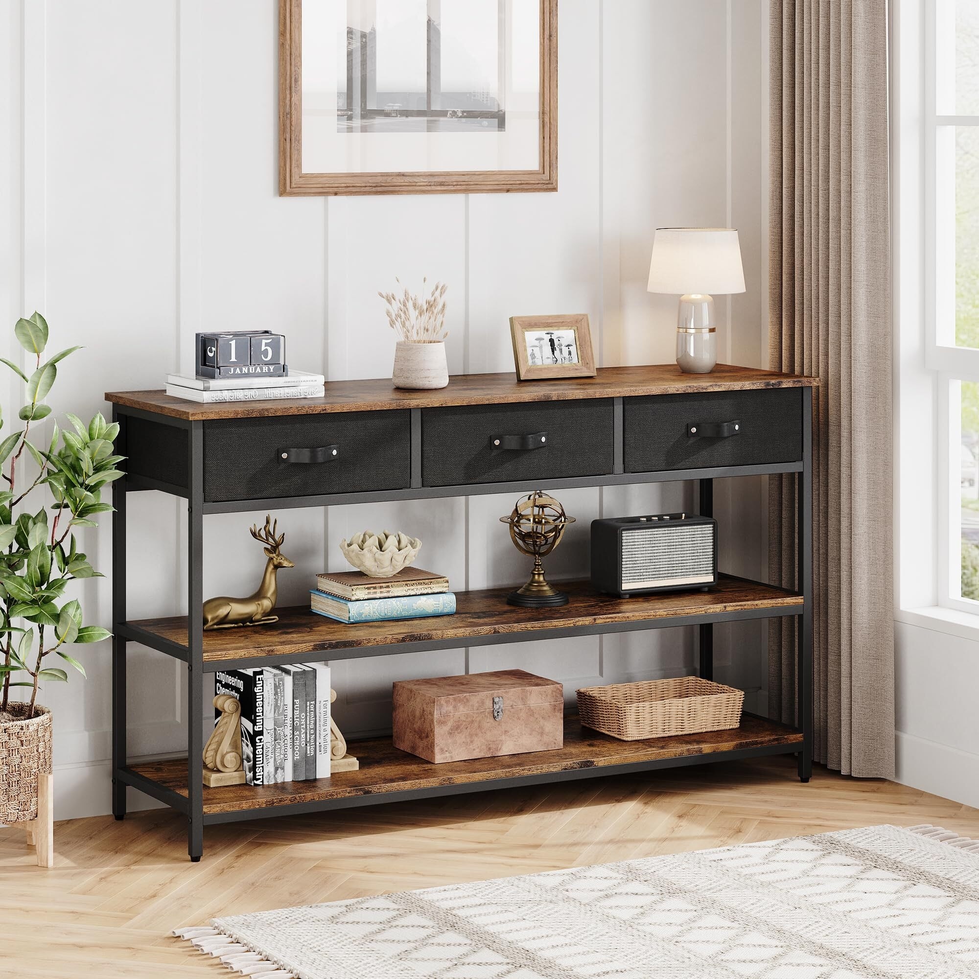 Picture of Industrial Console Table for Entryway, 55.1