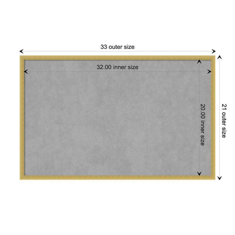 Amanti Art Svelte Polished Gold Framed Magnetic Board - Board Size 32x20