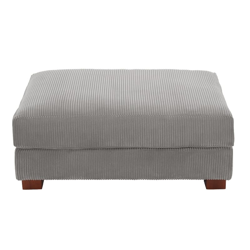 Modern Oversized striped Corduroy Ottoman