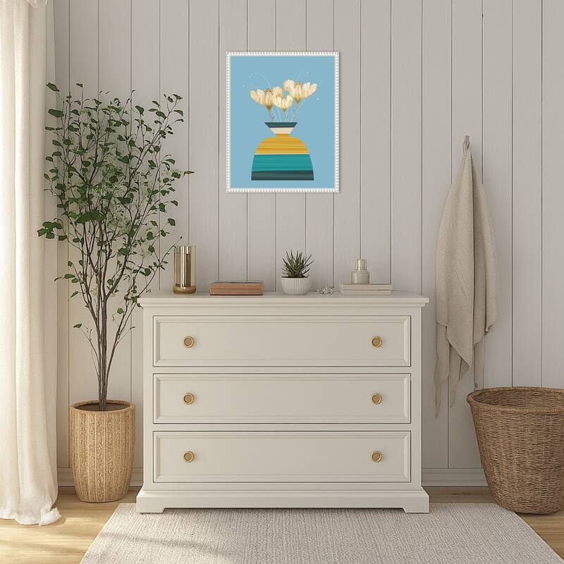 Potted Florals Wood Anemone by Sannel Larson Framed Canvas Wall Art Print