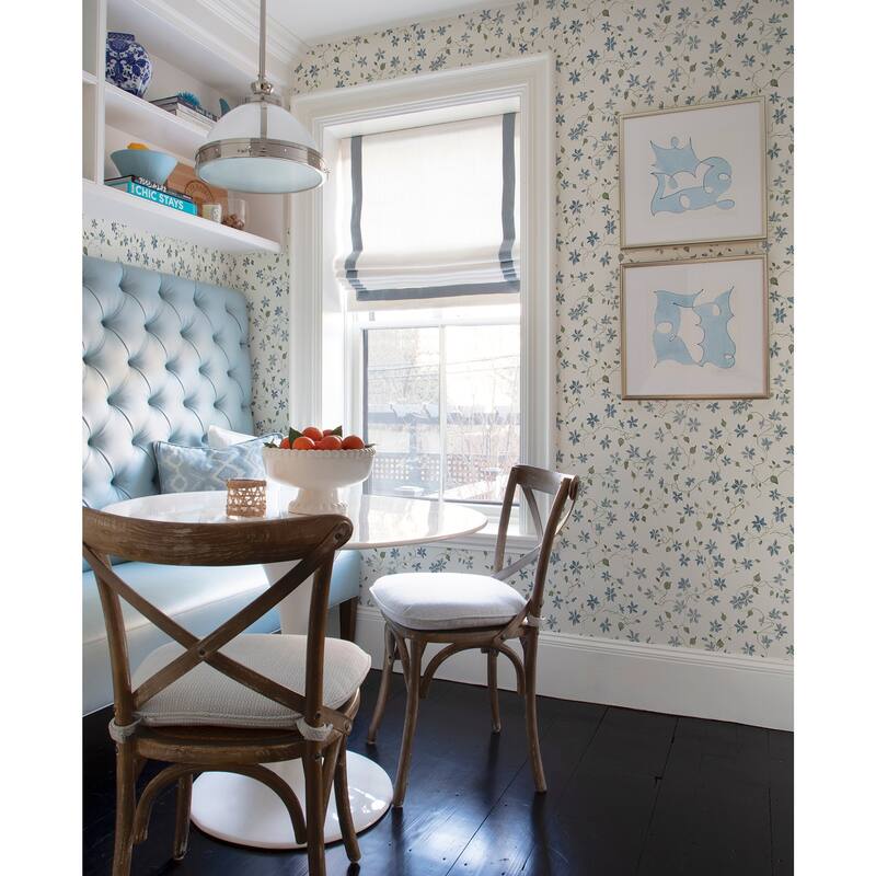 Erin Gates Betsy Blue Heather Floral Trail Wallpaper