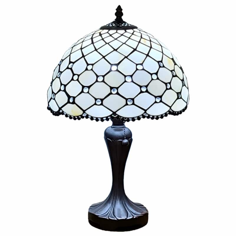 19 Inch Metal Candlestick Table Lamp with White Dome Shade - 11" x 15" x 19"