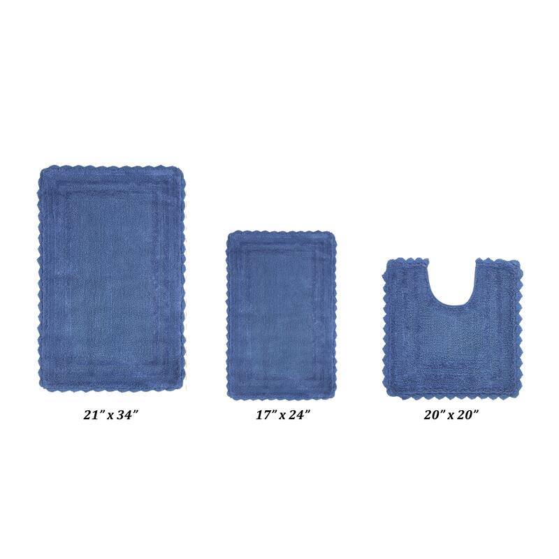Better Trends Bath Rugs Set 100% Cotton Soft & Water Absorbent Tufted Bathroom Rug for Shower, Sink Bath Mats Lilly Crochet