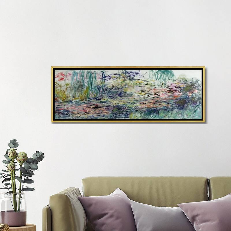 iCanvas "Waterlilies, 1917-19 " by Claude Monet Framed Canvas Print