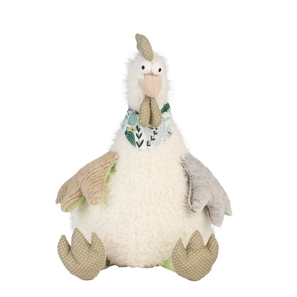 slide 2 of 5, Mina Victory Plush Lines Plush Rooster 22" x 26" Ivory Indoor - 22" x 26" 22" x 26"