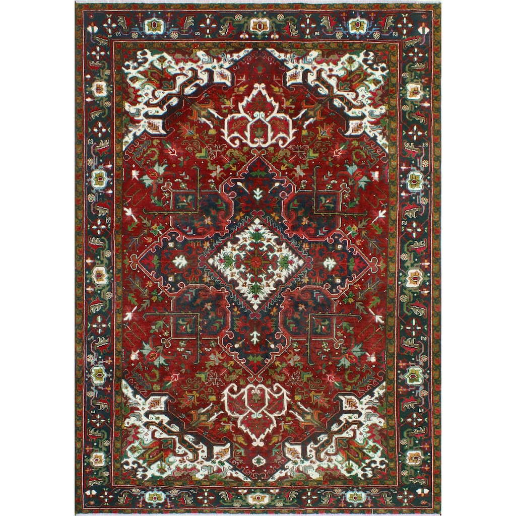 Fine Vintage Heriz Baylen Red/Charcoal Rug - 6'7" x 9'8"