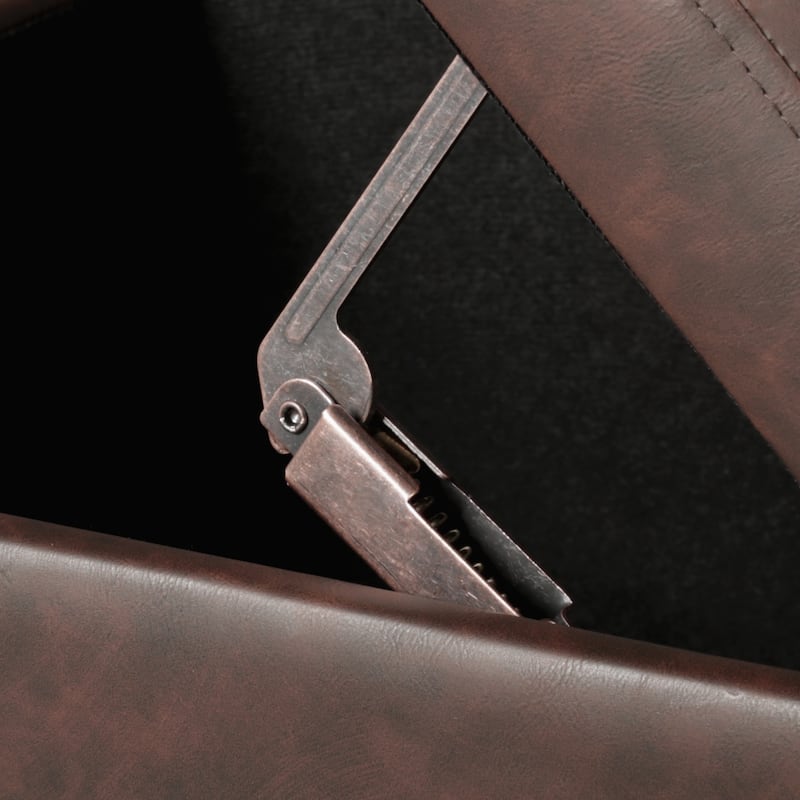 Adeco Bonded Leather Storage Ottoman Square Tufted Cube Footstool