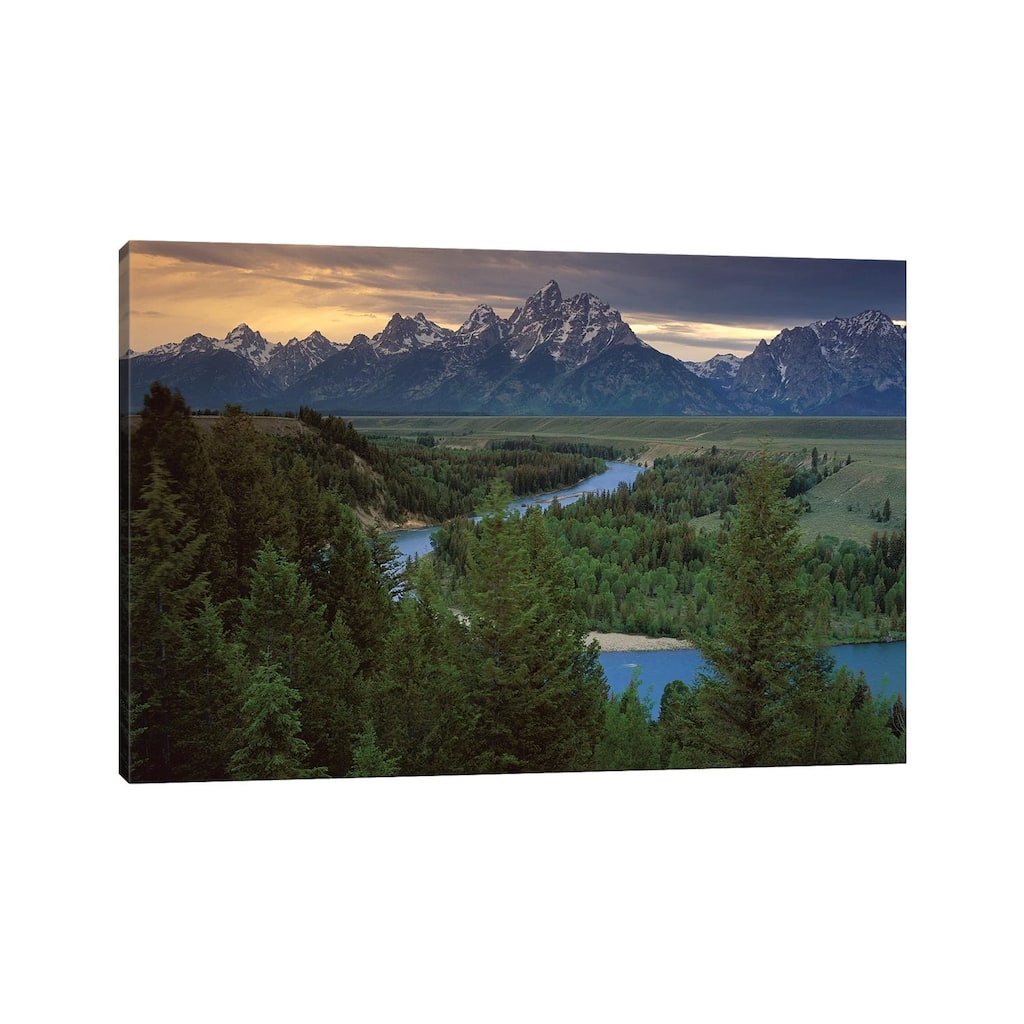 iCanvas "Teton Range At Snake River Overlook, Grand Teton National Park, Wyoming" by Tim Fitzharris Canvas Print