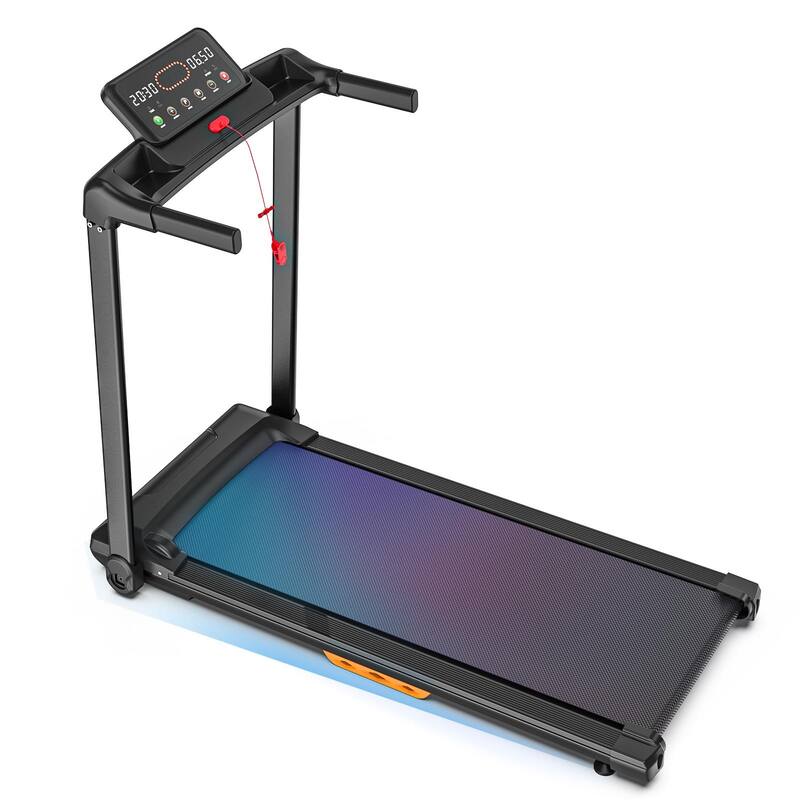 Walking Mat Treadmills Portable for Home LED Display, 265 LB Capacity, Space-Saving Compact Walking Jogging Running Machine