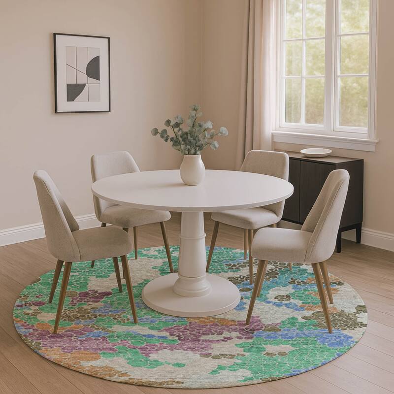 Premium Washable Super Soft Mayfield Rug - Green - 8' x 8'