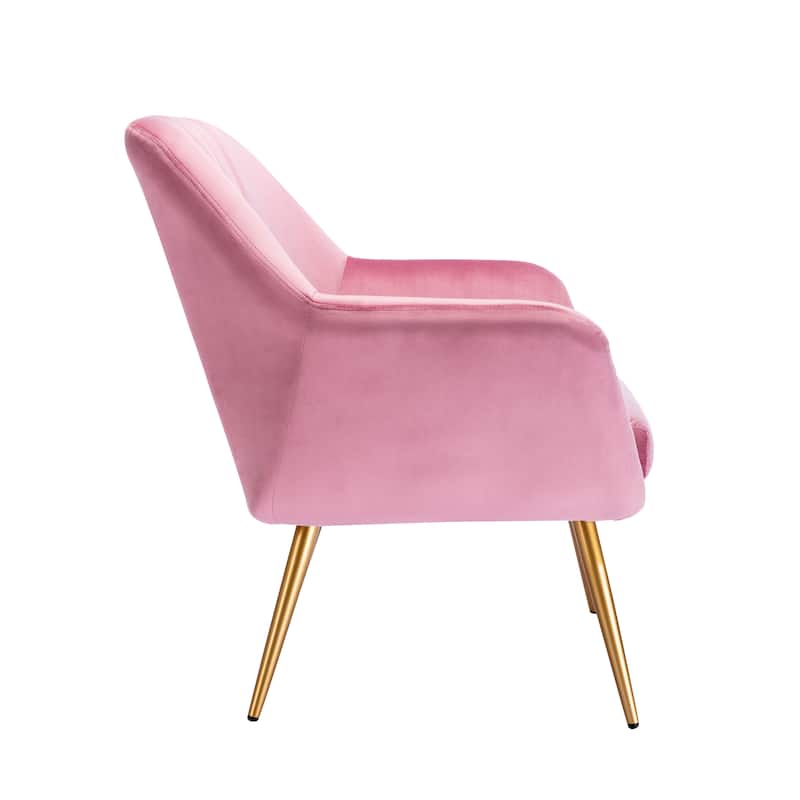 Porthos Home Hania Dining Chair, Velvet Upholstery, Gold Chrome Legs