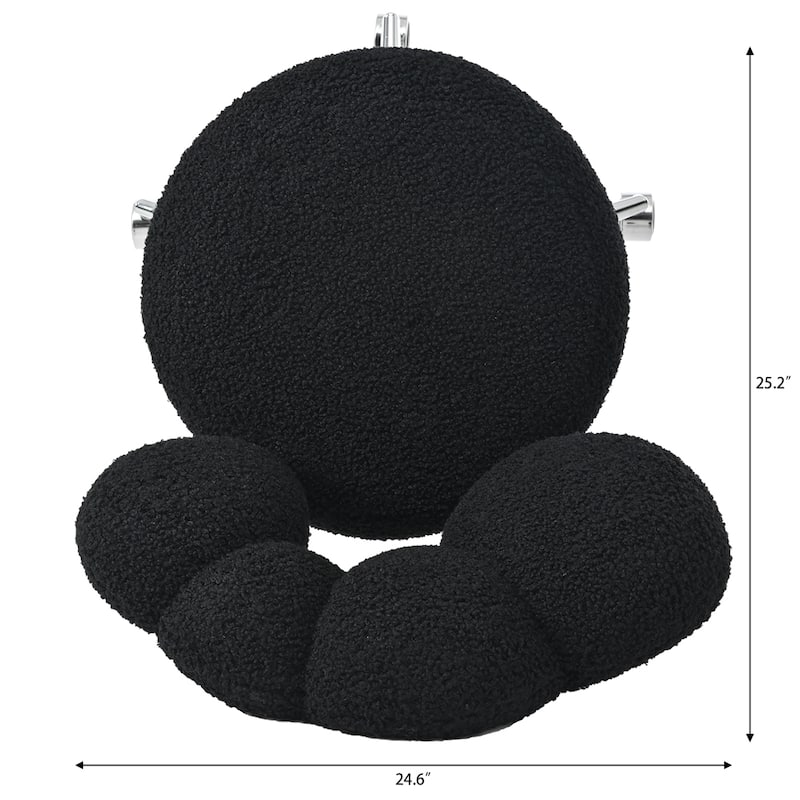 360°Ergonomic Height Adjustable Teddy Fabric Swivel Home Office Chair