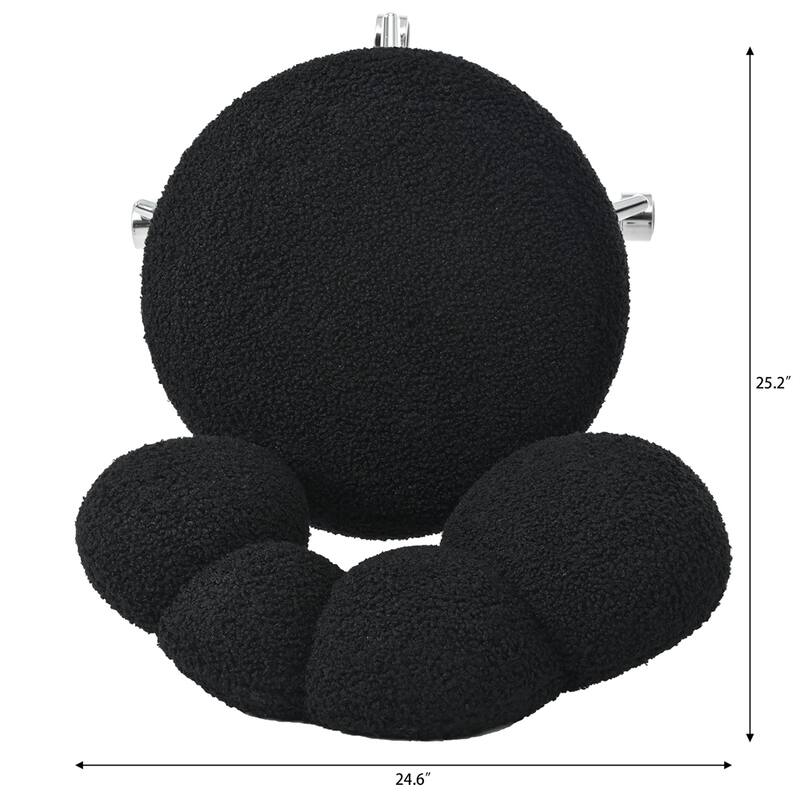 360 Swivel Height Adjustable Teddy Fabric Chair